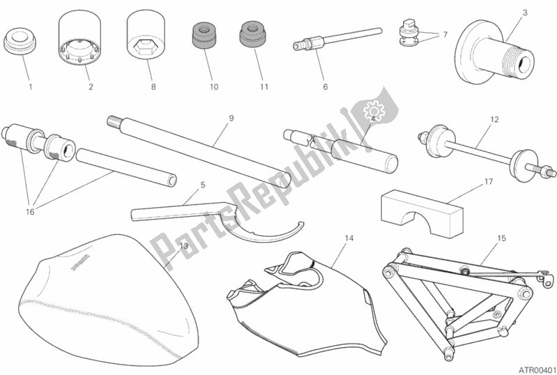 Todas as partes de Ferramentas De Serviço De Oficina (quadro) do Ducati Superbike Panigale V4 S Corse 1100 2019